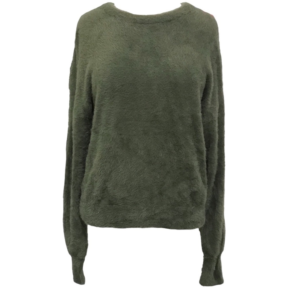 Express Green Crewneck Fluffy Sweater Size Small